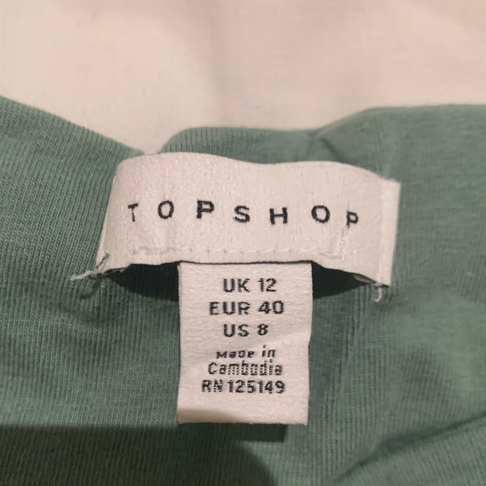 Sage Green Topshop Tube Top - Picture 3 of 3